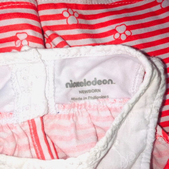 Newborn Toddler Baby Girl Orange & White / DRESS Sleeveless/ NICKELODEON/Pups - Picture 3 of 5